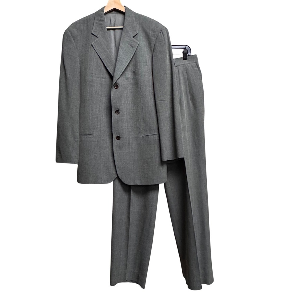 BOSS HUGO BOSS Black Label 40R 2-Piece Suit Jacket & Pants 31x31 Glen Plaid Wool